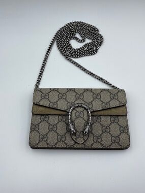 Gucci GG leather Supreme Super Mini Dionysus Bag Canvas Suede Chain Bag Purse